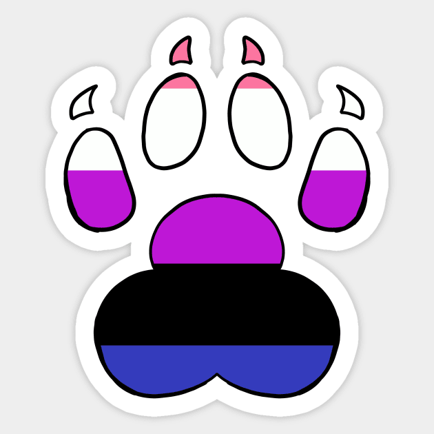 LGBTQ+ Paw Print Flags Sticker by ThatCatObsessedDemon